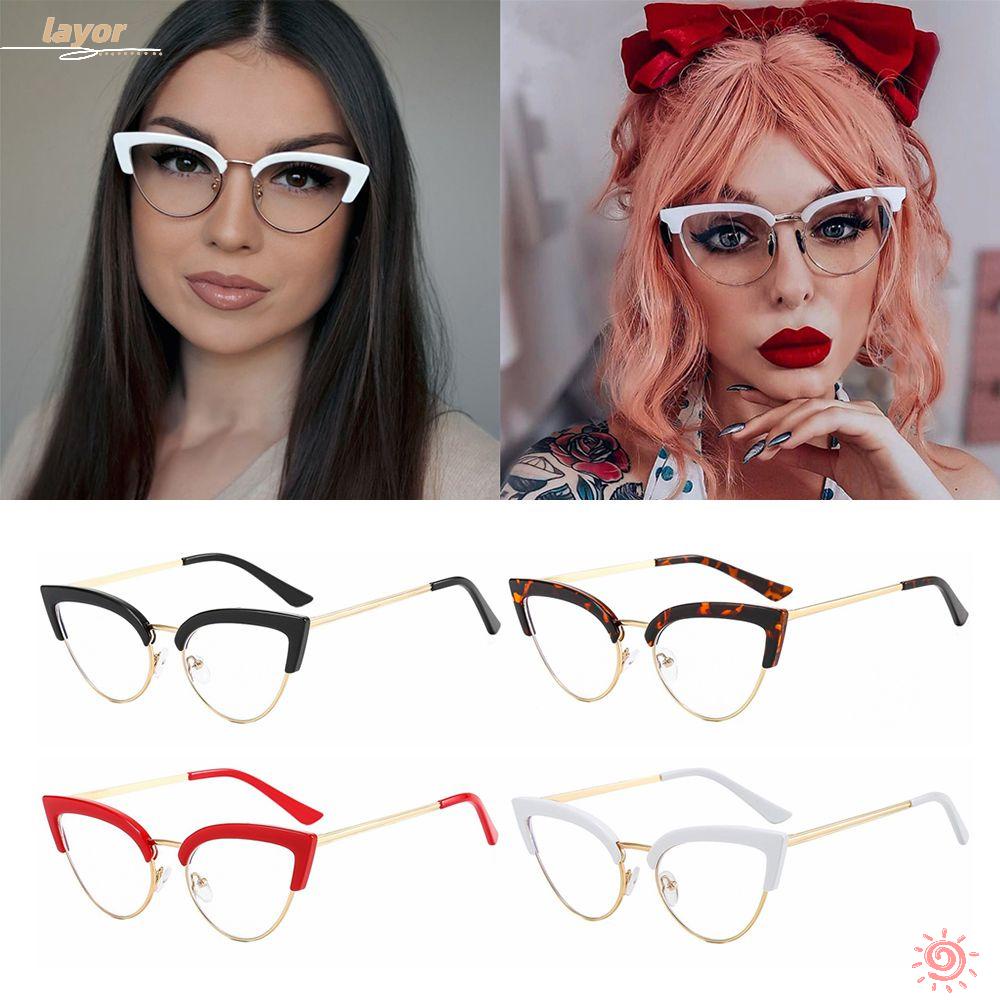 LAY Kính Mát Gọng Kim Loại Chống Ánh Sáng Xanh Cho Nam Nữ