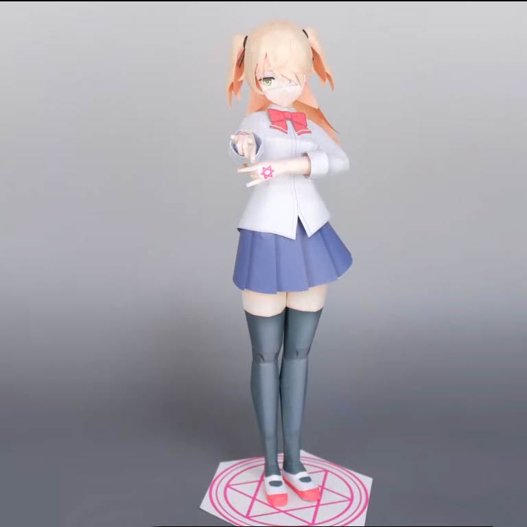 Mô hình giấy anime girl Anime Game  Fischl in School Uniform