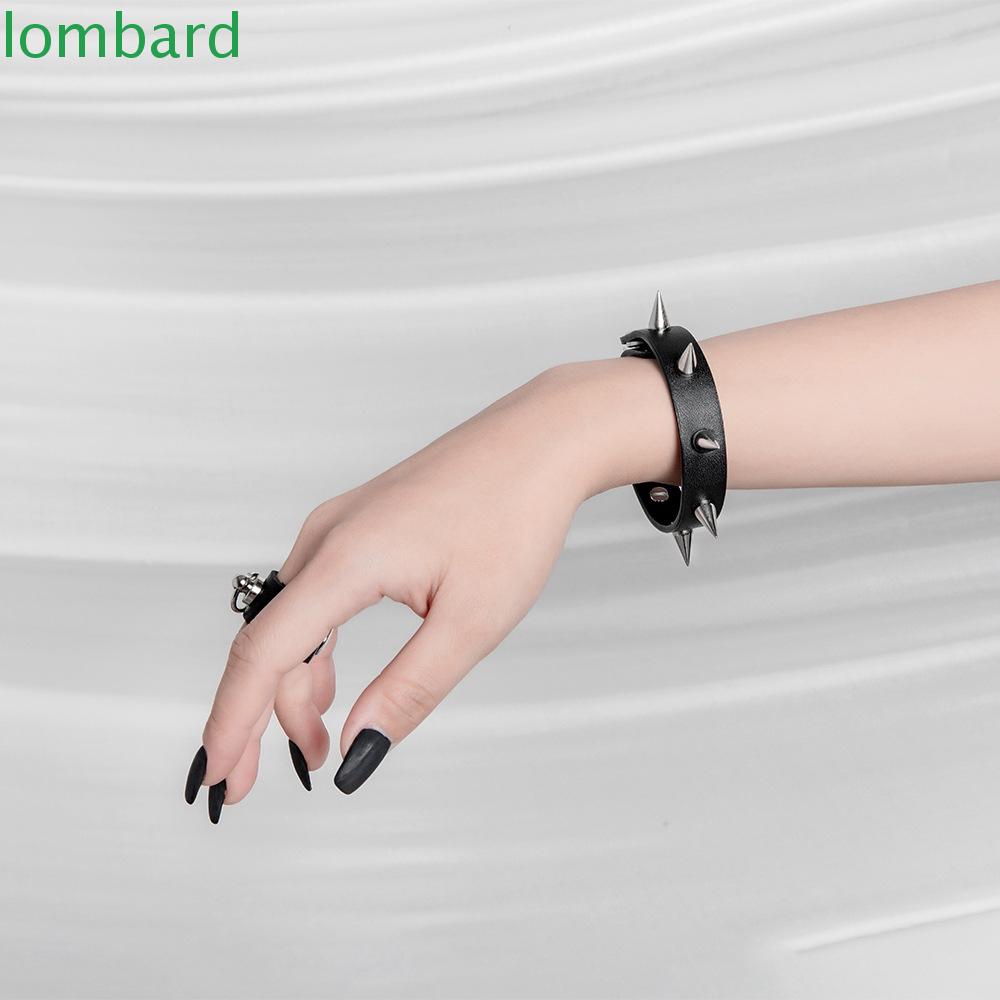 LOMBARD Vòng Tay Đinh Tán Bằng Hợp Kim Phong Cách Retro Cho Nam Nữ