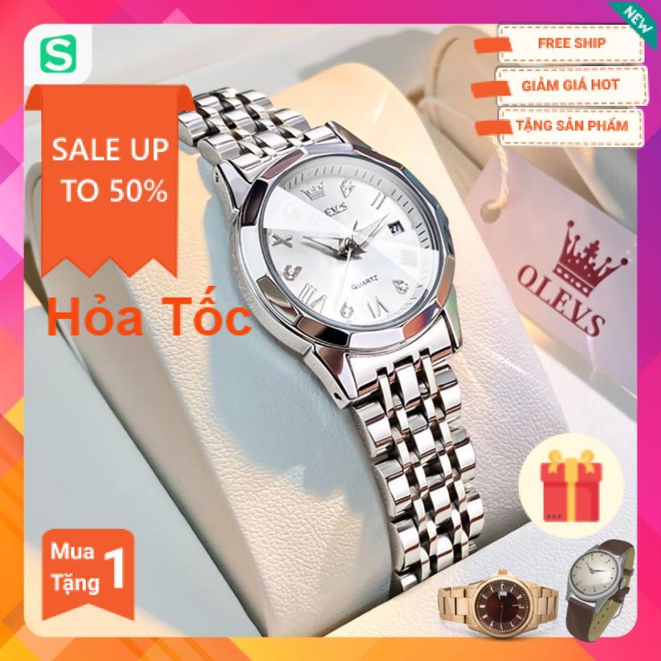 OLEVS 9931 Đồng hồ nữ chính hãng Dây đeo bằng thép không gỉ Lịch có chức năng phát sáng Chống thấm nước