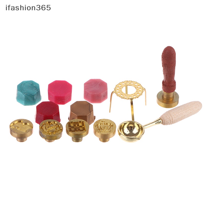 1 Set Dụng Cụ Đóng Dấu Sáp Niêm Phong Cho Nhà Búp Bê 1: 12