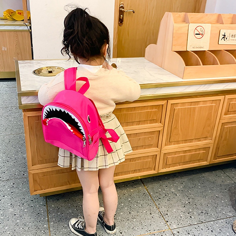 Ba Lô Đi Học / Du Lịch Hình Cá Mập Dễ Thương Xinh Xắn Dành Cho Bé Trai Và Bé Gái