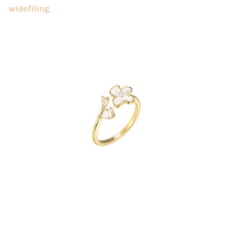 Nhẫn Hở Họa Tiết Hoa Trà Đính Ngọc Trai Thời Trang Dễ Điều Chỉnh Cho Nữ