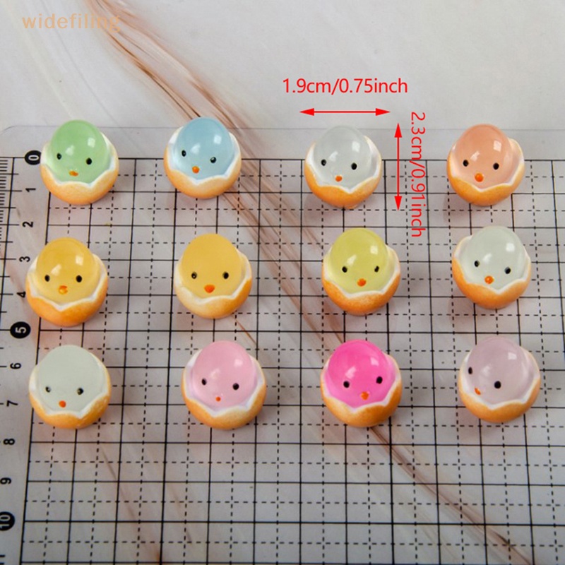 Bộ 5 Phụ Kiện Mặt Trang Trí Điện Thoại Dạ Quang diy Hình Gà Con Bằng gel resin