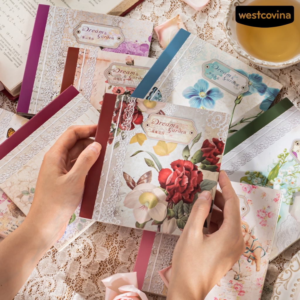 [WSTN]✎Set 50 Giấy In Hoa Phong Cách Vintage Trang Trí Thủ Công