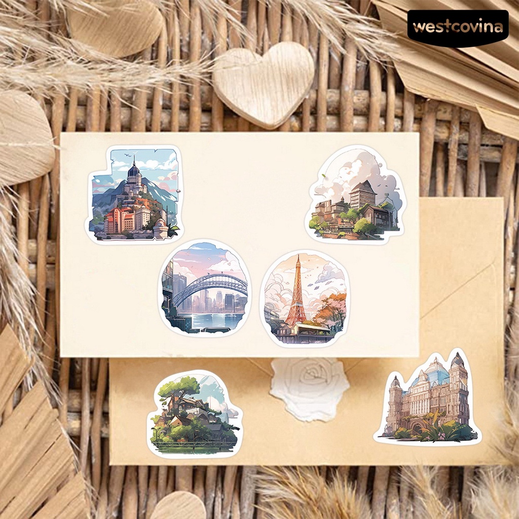 [WSTN] [WSTN]✎Bộ 50 Miếng Dán Họa Tiết Hoạt Hình Chống Thấm Nước Trang Trí Sổ Tay / Điện Thoại /