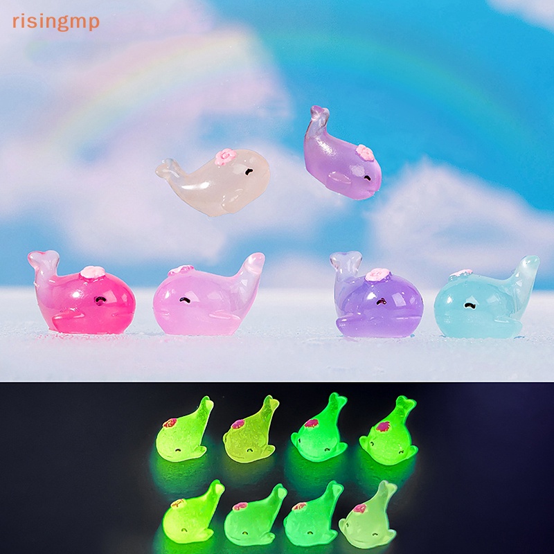 Set 1 / 5 Mô Hình Cá Heo Dạ Quang Mini Bằng Nhựa Resin Trang Trí Tiểu Cảnh / Xe Hơi