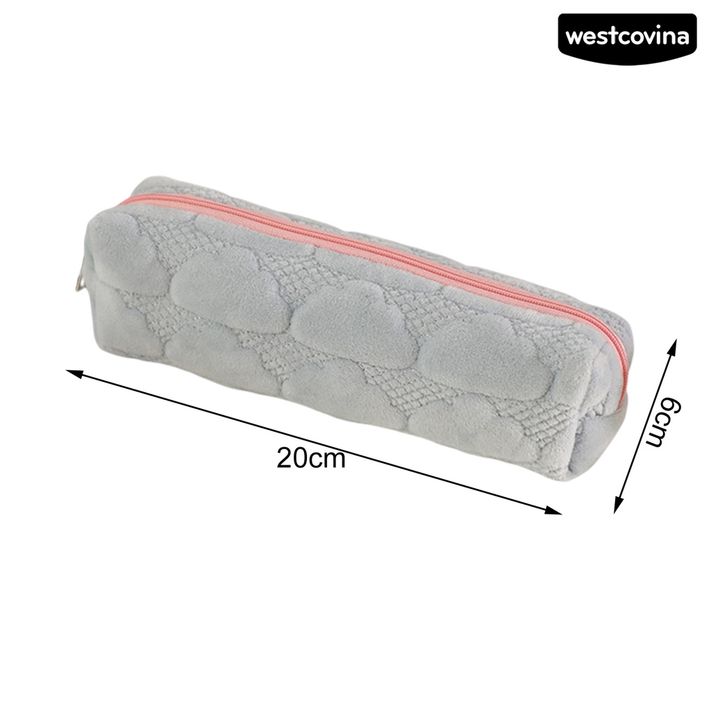 [WSTN] [WSTN]✎Túi Đựng Bút Cầm Tay Bằng Vải Bông Sức Chứa Lớn Có Khóa Kéo In Họa Tiết Đám Mây Dễ Thương