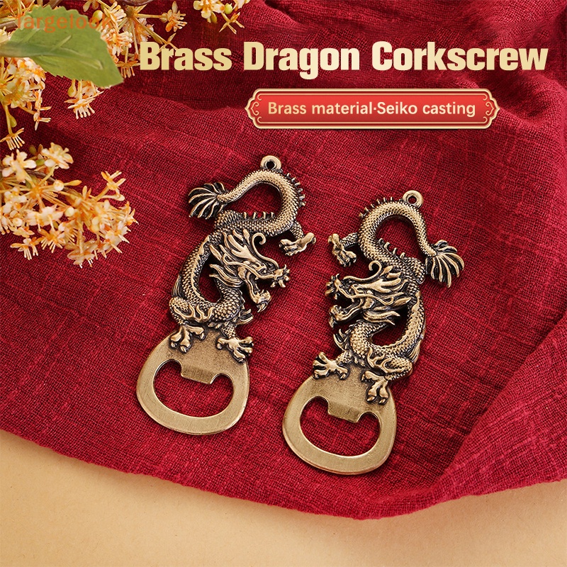 Dụng Cụ Mở Nắp Chai Hình Đầu Rồng Bằng Đồng Thau Phong Cách Cổ Điển