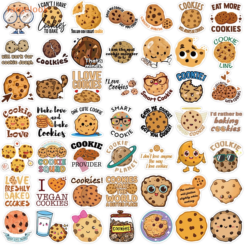 Bộ 50 Miếng Dán Trang Trí Laptop Họa Tiết Graffiti Hoạt Hình Dễ Thương