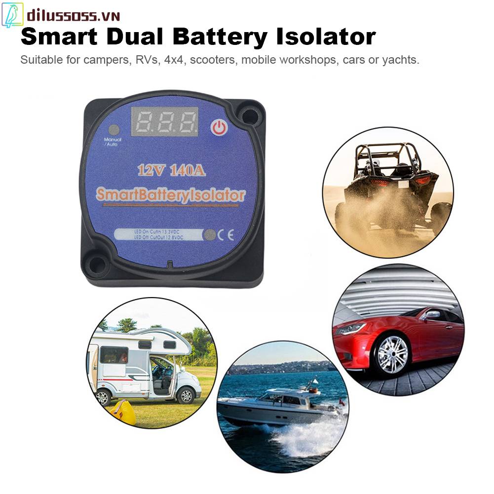 Rơ Le Sạc 12V 140Amp Màn Hình Kỹ Thuật Số Cho Tàu Thuyền Caravan 4X4
