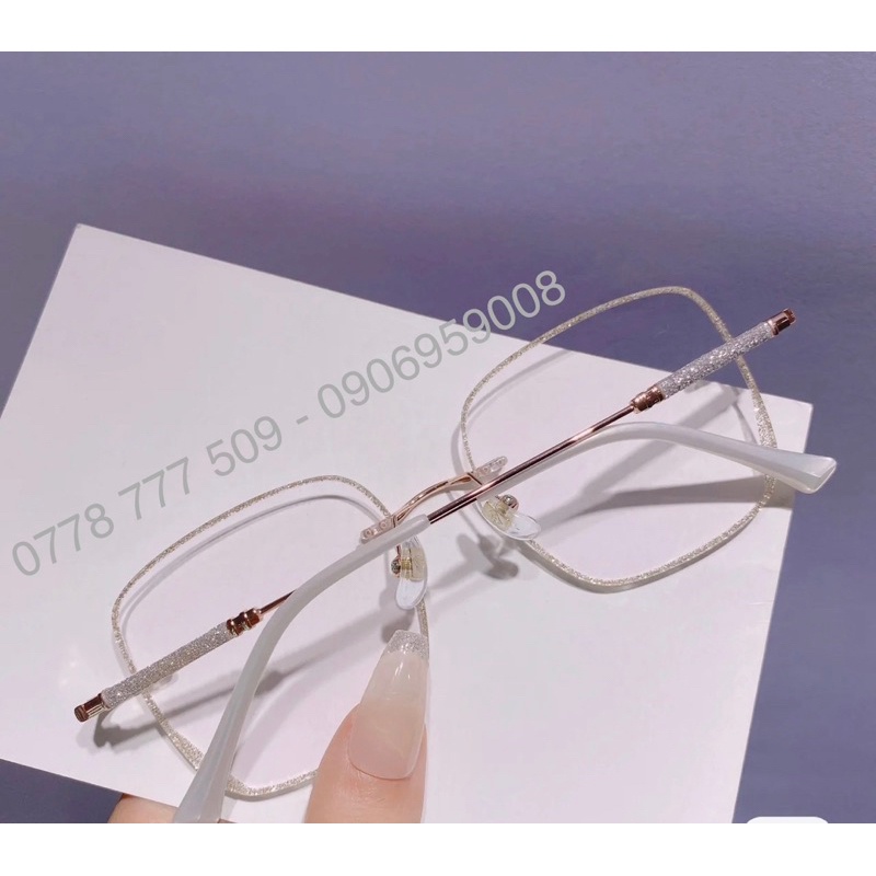 Gọng Kính Viền Nhũ Kim Tuyến Đáng Yêu Y2K GenZ KUTE