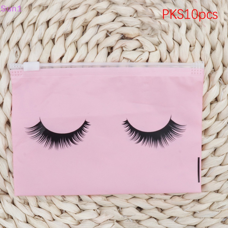 Set 1: 10 Túi Nhựa Đựng Đồ Trang Điểm Có Khóa Kéo Tiện Dụng