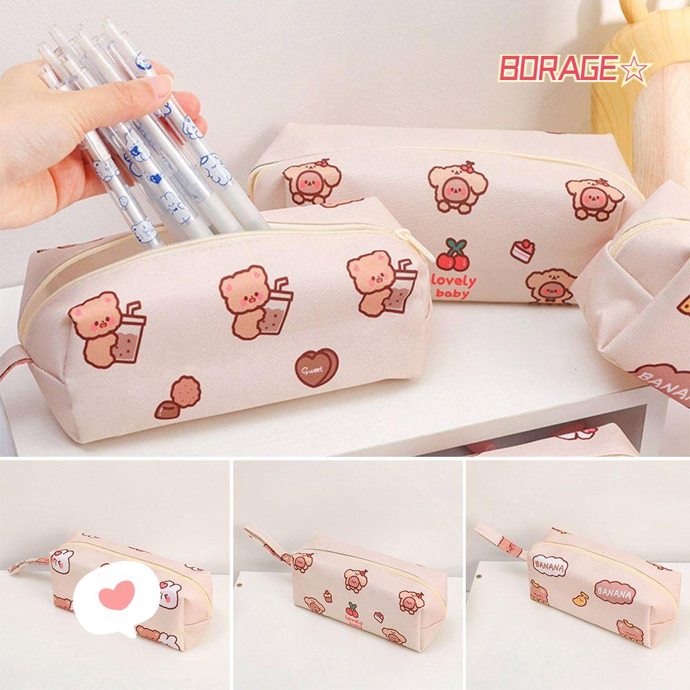 BORAG Túi Đựng Bút Hình Gấu Hoạt Hình Đa Năng Sáng Tạo