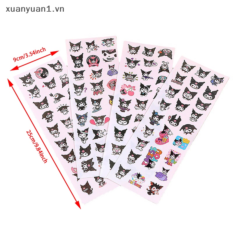 Xuan Set 4 Nhãn Dán Trang Trí Sổ Tay Hình Anime Cún Kulomi Pacha Dog HelloKitty Tamagwei Melody Dễ Thương