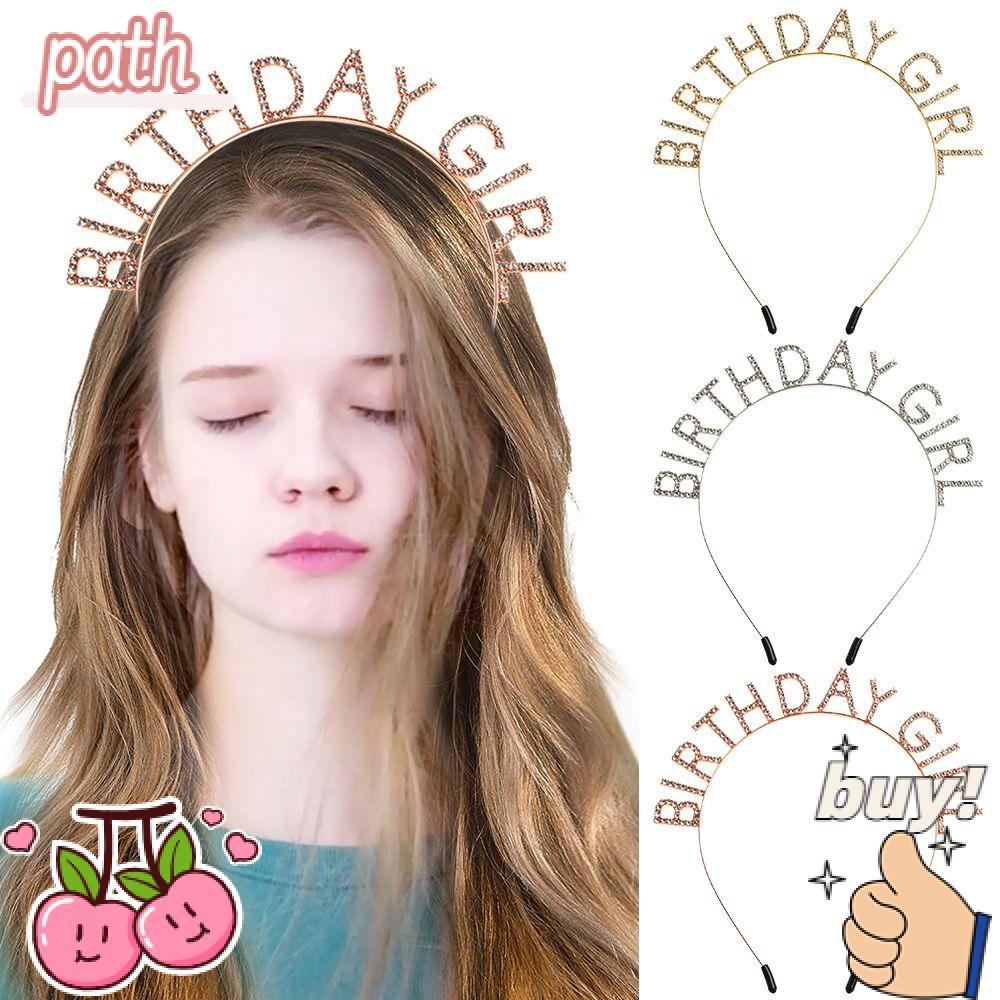 PATH Băng Đô Cài Tóc Bằng Hợp Kim Có Đính Đá Đầy Cá Tính