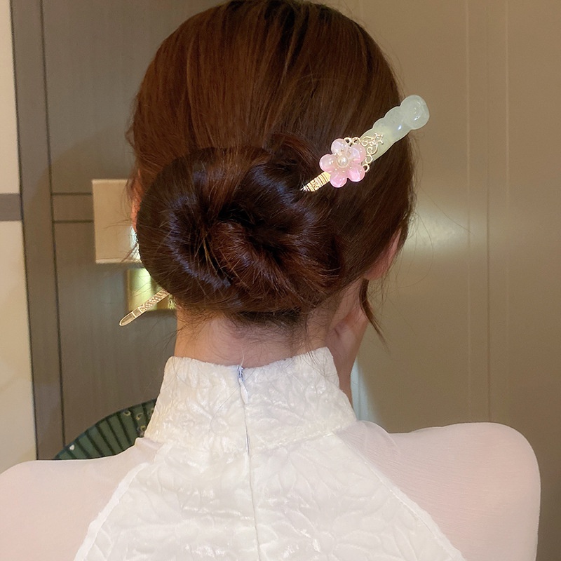 Kẹp Tóc Kim Loại Hình Hoa Đính Ngọc Trai Phối Tua Rua Thời Trang Cho Nữ CHLINS