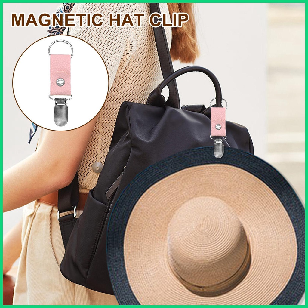 Kẹp Nón Da PU Từ Tính Đa Năng Tiện Dụng Mang Theo Du Lịch