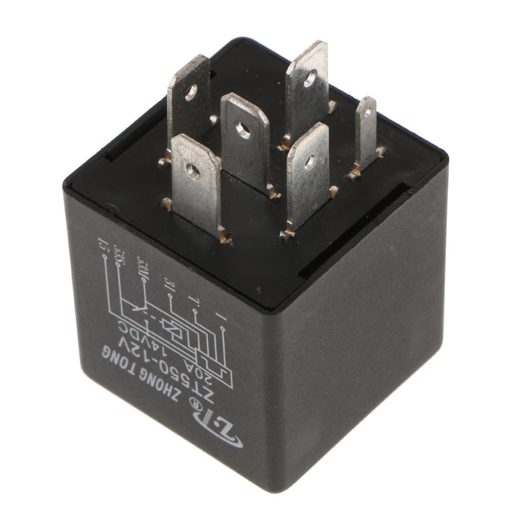 Rơ le Fenteer gạt nước kính chắn gió 6 chấu ZT603-DC12V 20A 30 * 30 * 30 * 30mm/ 1.18X1.18X1.18Inch