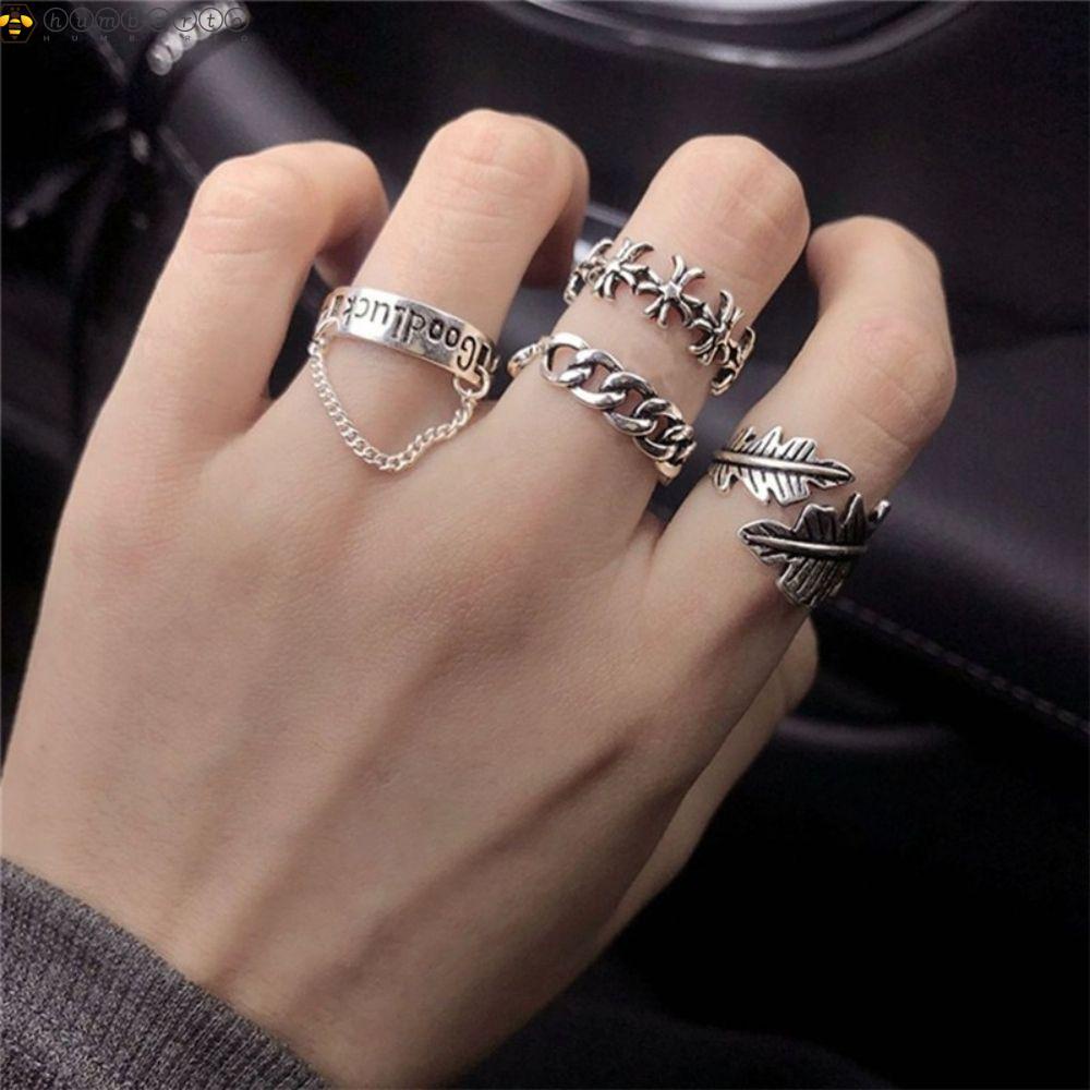 Nhẫn Hở Thời Trang Kiểu Dáng Độc Đáo Cho Nam Và Nữ|Nhẫn Hình Lông Vũ May Mắn Phong Cách Hàn Quốc