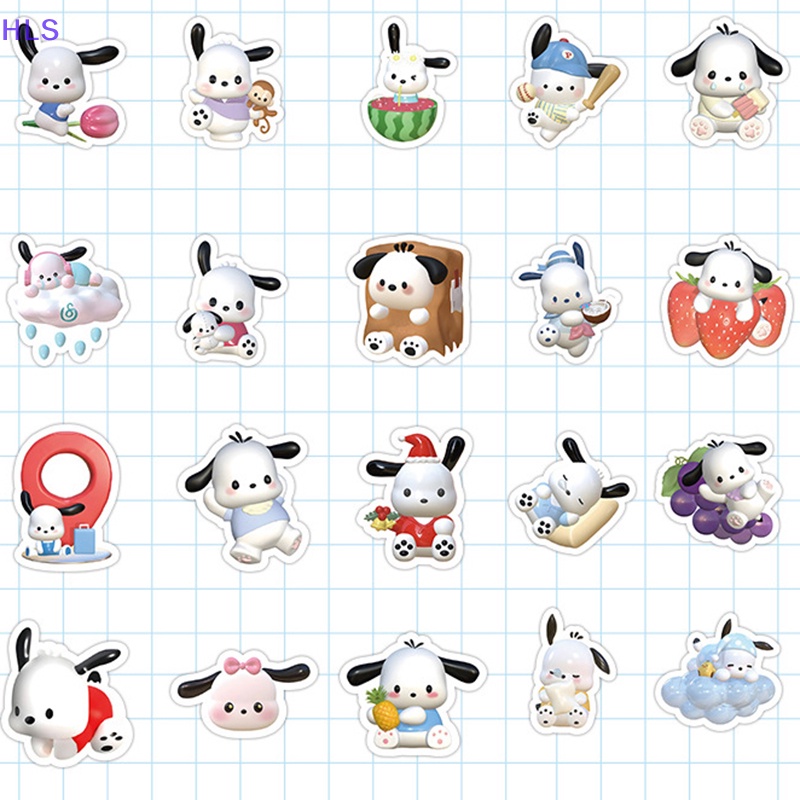 Bộ 60 Miếng Dán Hình Chú Chó Pochacco Dễ Thương Dùng Trang Trí Vali / Điện Thoại / Laptop DIY