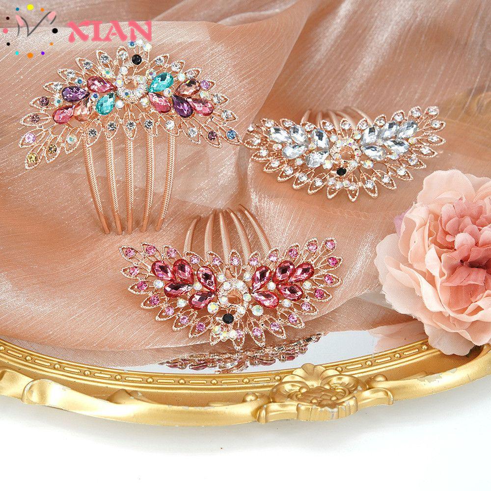 XIANTIN Lược Cài Tóc Cô Dâu Đính Đá Sang Trọng