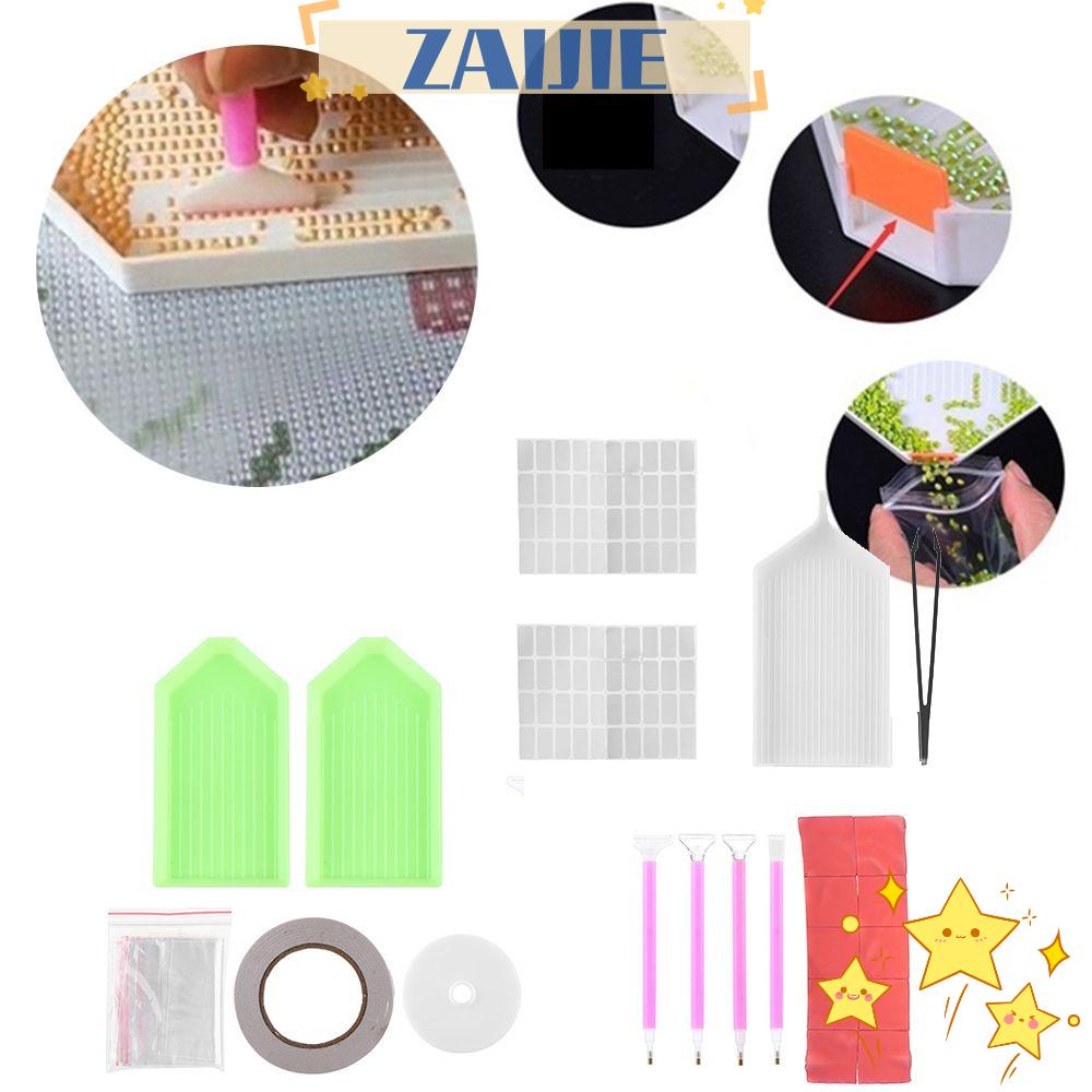 ZAIJIE24 Bộ 39 Tranh Đính Đá 5D Tự Làm Hình Bánh Xe Tròn Tiện Lợi