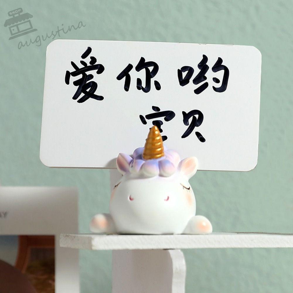AUGUSTINA Giá Đỡ Kẹp Ảnh Để Bàn Bằng Resin Hình Thỏ Sáng Tạo