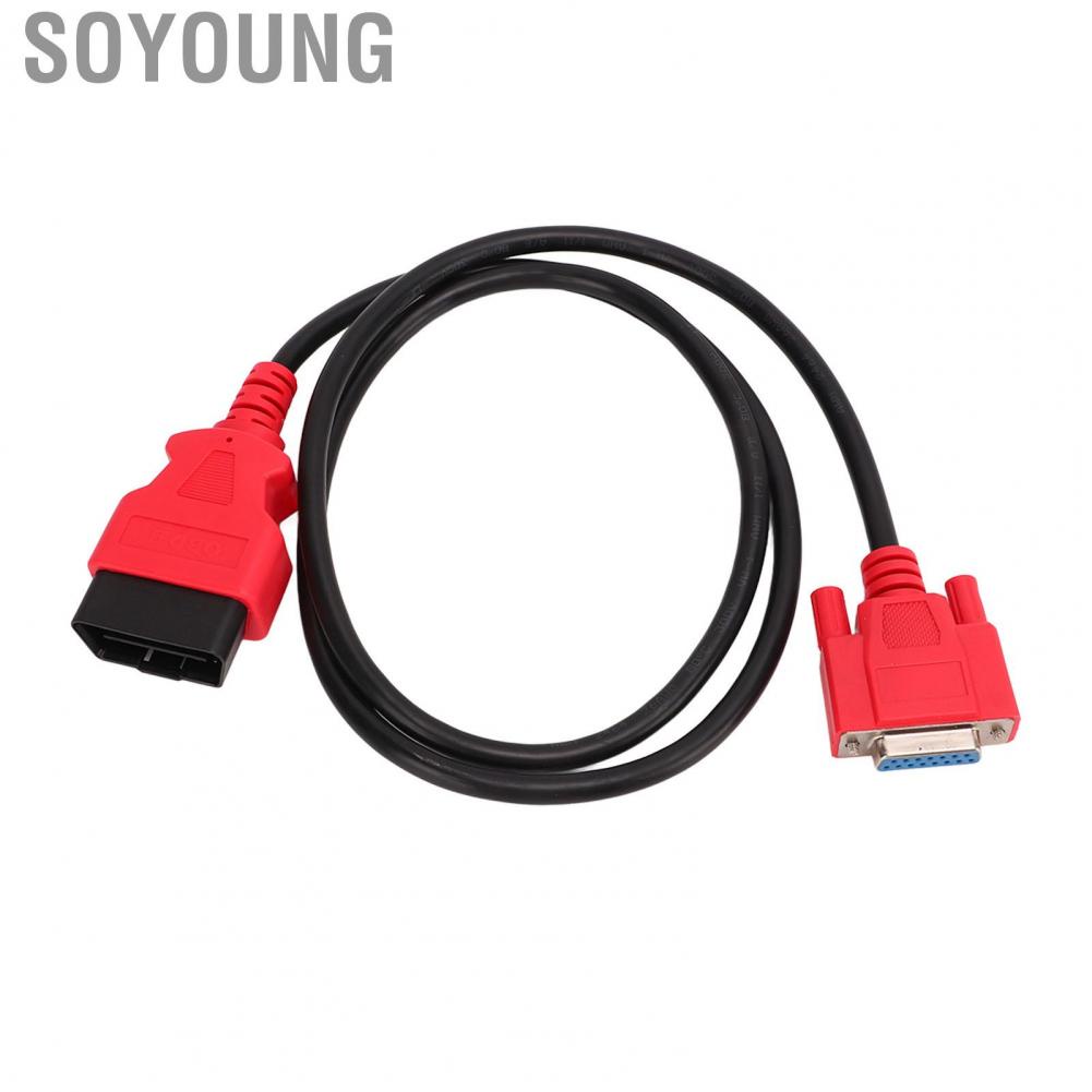 Soyoung Diagnostic Cable Flexible Faster Data Transfer Rubber ABS Main OBD2 15Pin Connector for Maxisys MS906 MS906TS