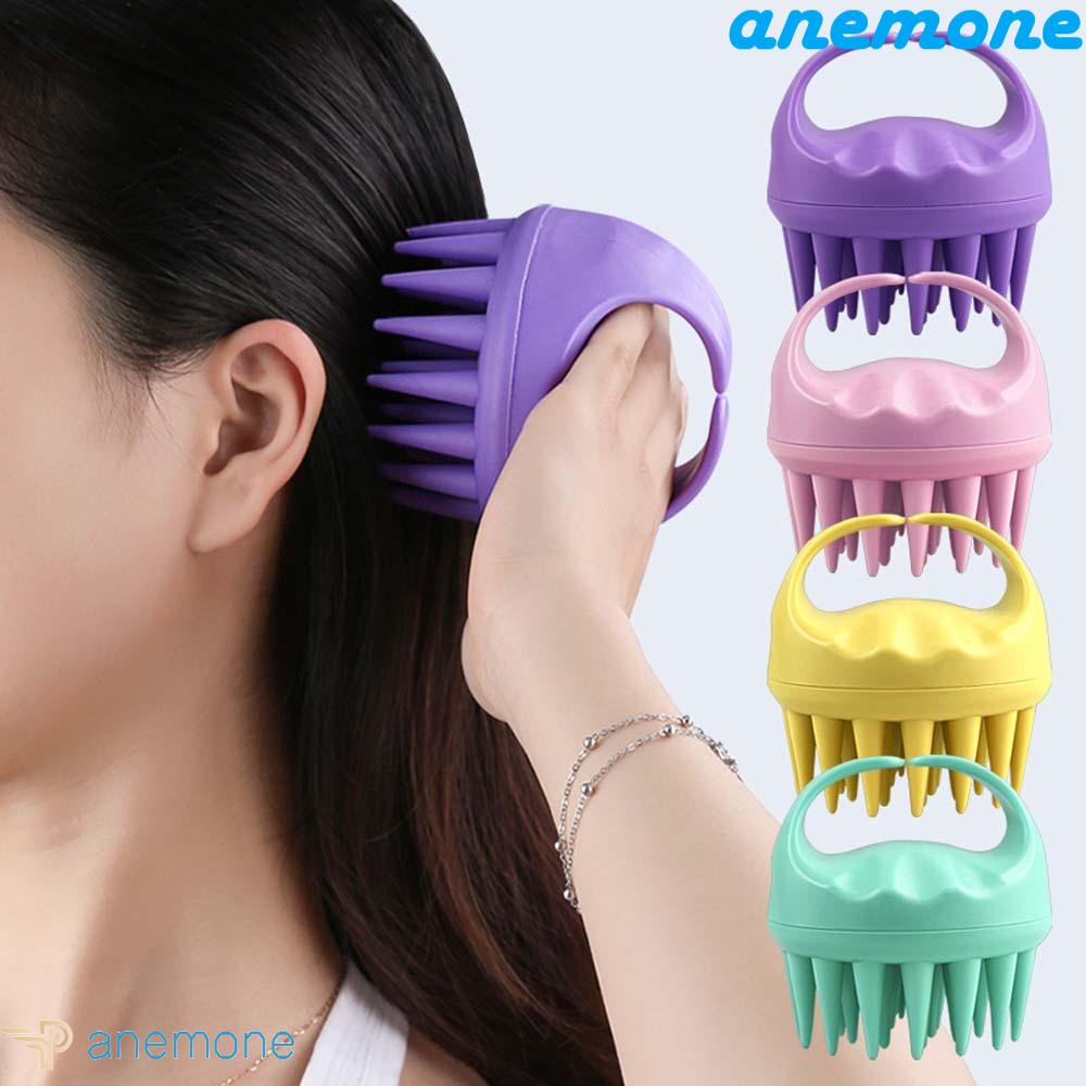 ANEMONE Bàn Chải Massage Da Đầu Hình Tròn Dùng Ướt Và Khô