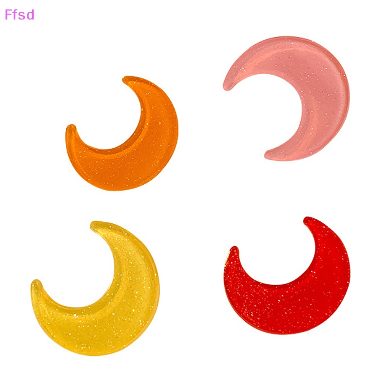 Kẹp Tóc Hình Mặt Trăng Bằng Acrylic Màu Sắc Ngọt Ngào Cho Bé Gái
