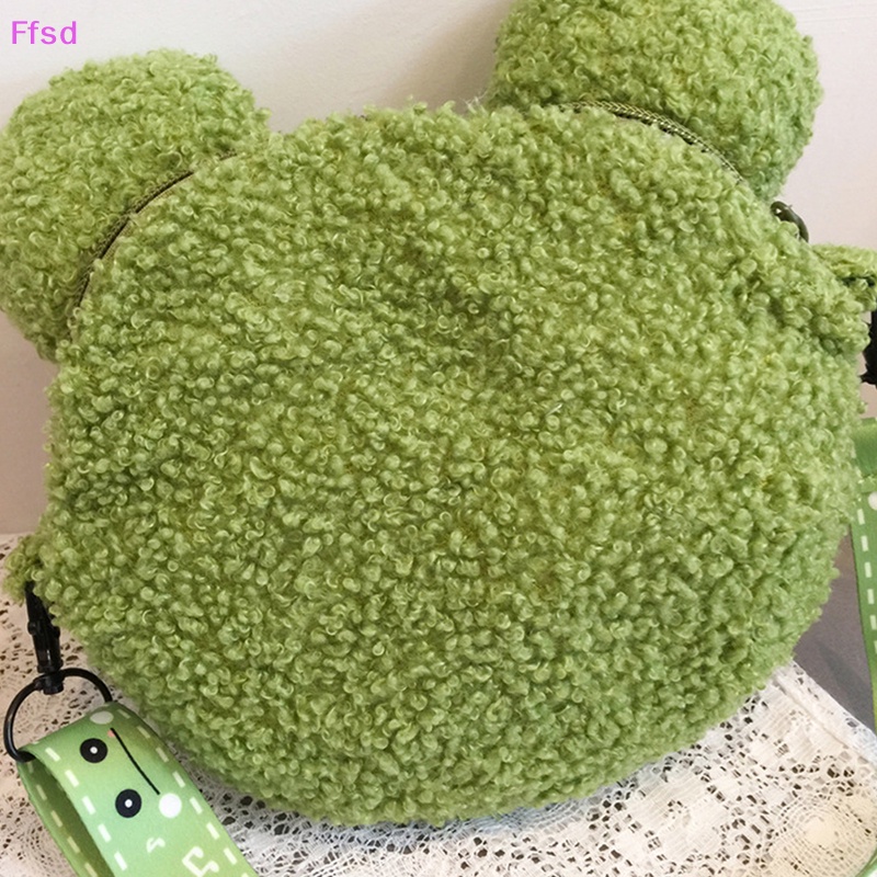 {Ffsd} 1 Túi Đeo Vai Hình Chú Ếch Nhồi Bông Dễ Thương Vui Nhộn Dành Cho Bé Gái