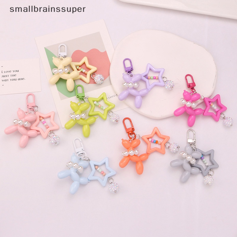 Móc Khóa Hình Chú Chó Và Bong Bóng Bằng Acrylic Nhiều Màu Sắc Sáng Tạo Thời Trang