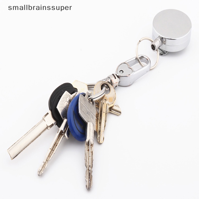 Smallbrainssuper Dây Móc Chìa Khóa ID Có Thể Thu Gọn Bằng Kim Loại Dễ Dàng Chịu Lực SBS