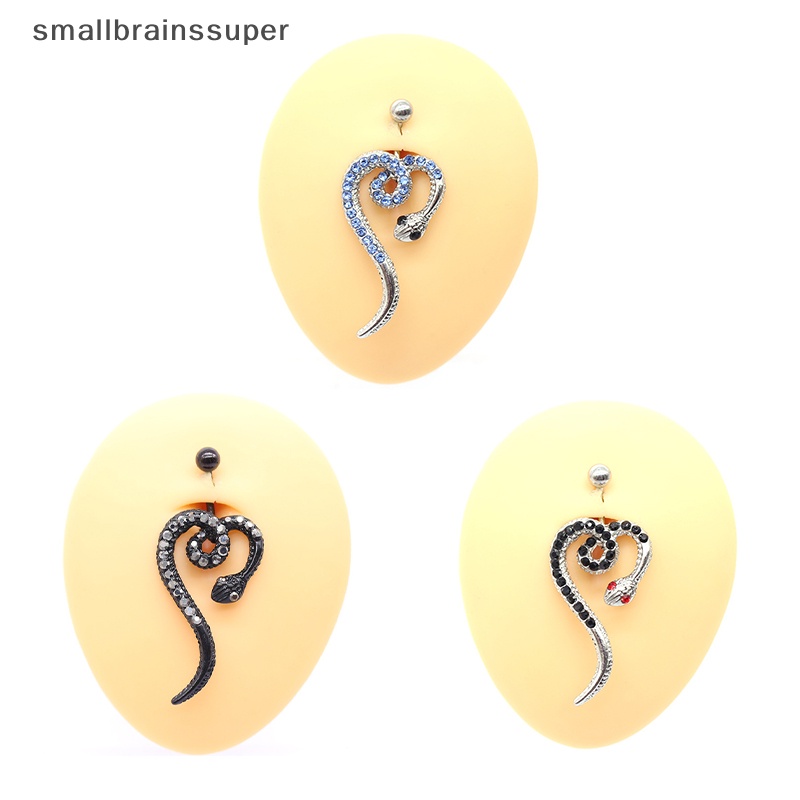 Khuyên Rốn Thép Không Gỉ Hình Rắn Đính Đá Zircon Thời Trang Cho Nữ