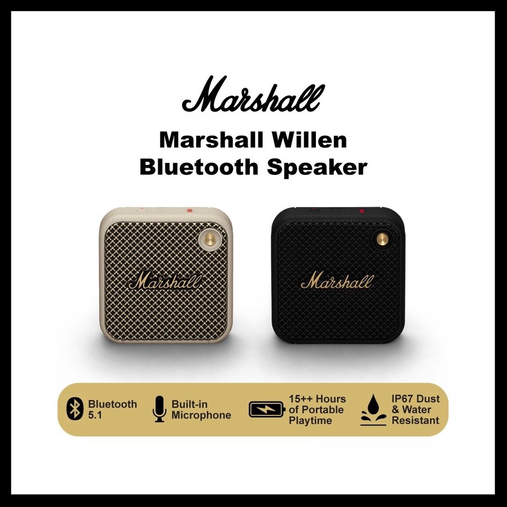 Loa Marshall Willen Kết Nối Bluetooth Không Dây Chống Nước Thiết Kế Nhỏ Gọn