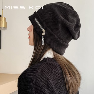 Misskoi  Mũ Trùm Đầu Bằng Nhung Màu Đen Phong Cách Nhật Bản Phù Hợp Cho Mùa Thu Đông