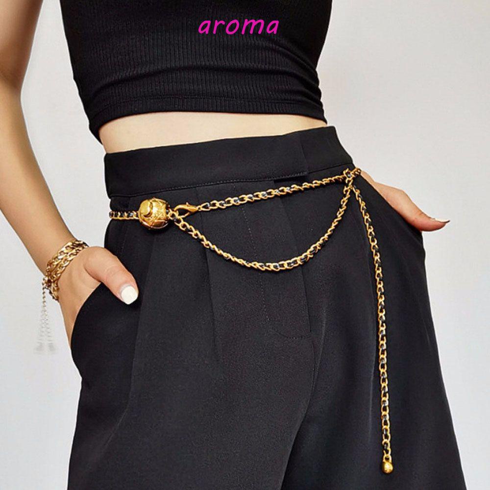 AROMA Thắt Lưng Dây Bện Sợi Xích Kim Loại Dài Có Thể Điều Chỉnh Trang Trí Đầm Sweater / Đầm Cho Nữ