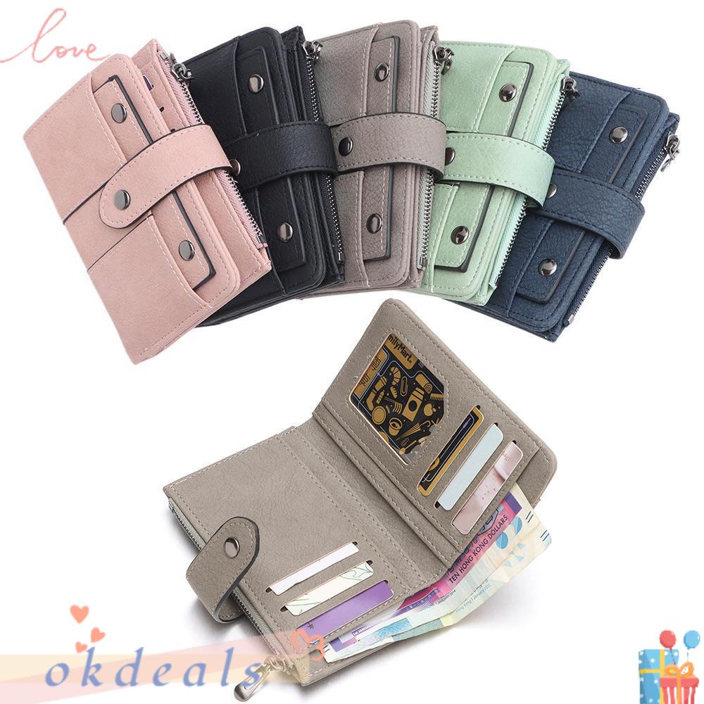 OKDEALS Ví Nữ Gấp Gọn Đính Đinh Tán Thời Trang