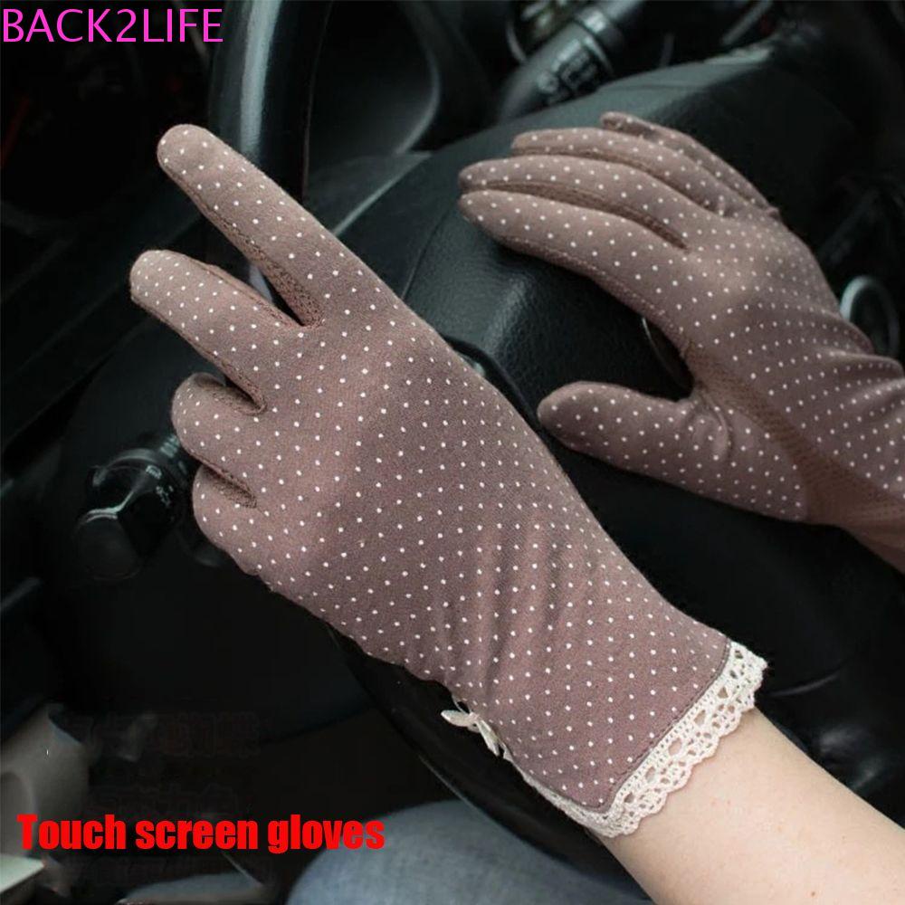 BACK2LIFE Găng Tay Lái Xe Chống Nắng Chống Trượt Họa Tiết Chấm Bi Thoáng Khí