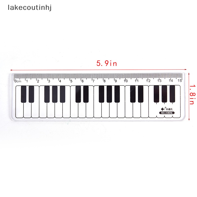 Thước Nhựa Đo Phím Đàn Piano 15cm 6in Màu Trắng Đen