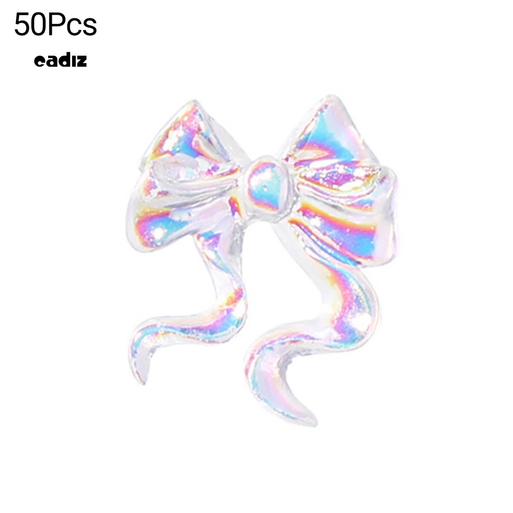 Bộ 50 Phụ Kiện Trang Trí Móng Tay 3D Hình Nơ Xinh Xắn