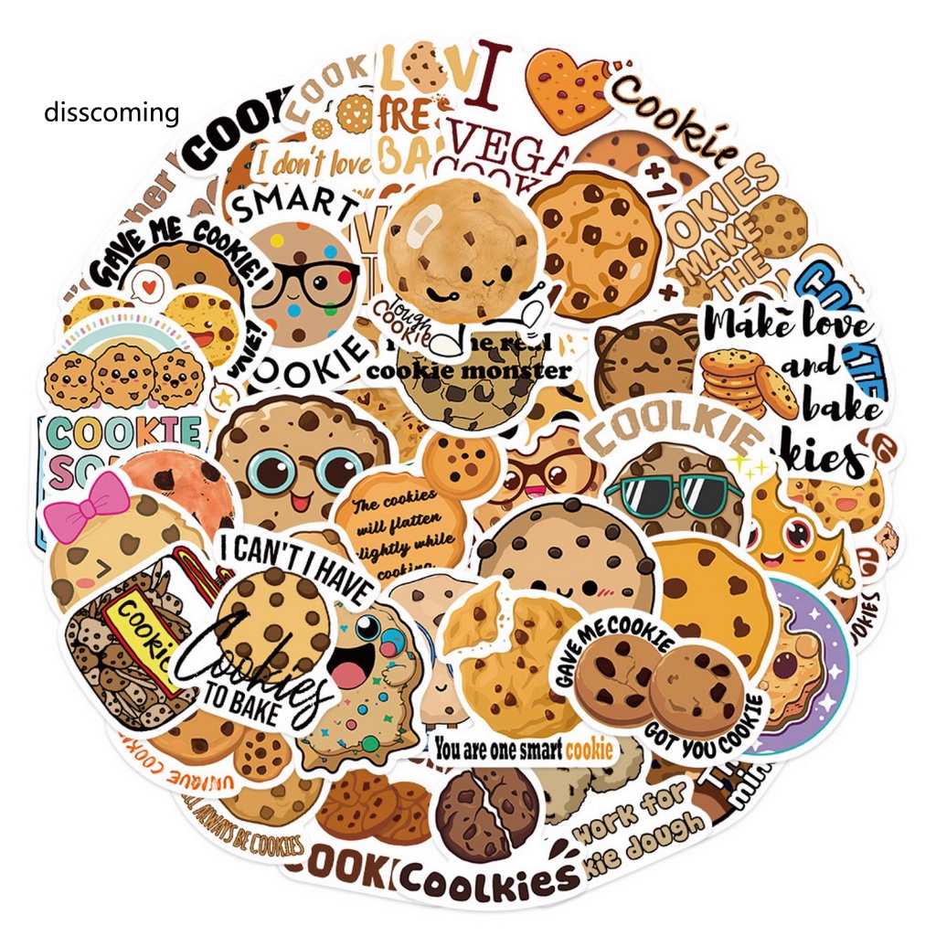 Áo Thun In Hình SL SL SL Thời Trang Năng Động| Bộ 50 Miếng Dán Chống Thấm Nước Hình Bánh Quy Hoạt Hình Trang Trí Sổ Tay / Điện Thoại /