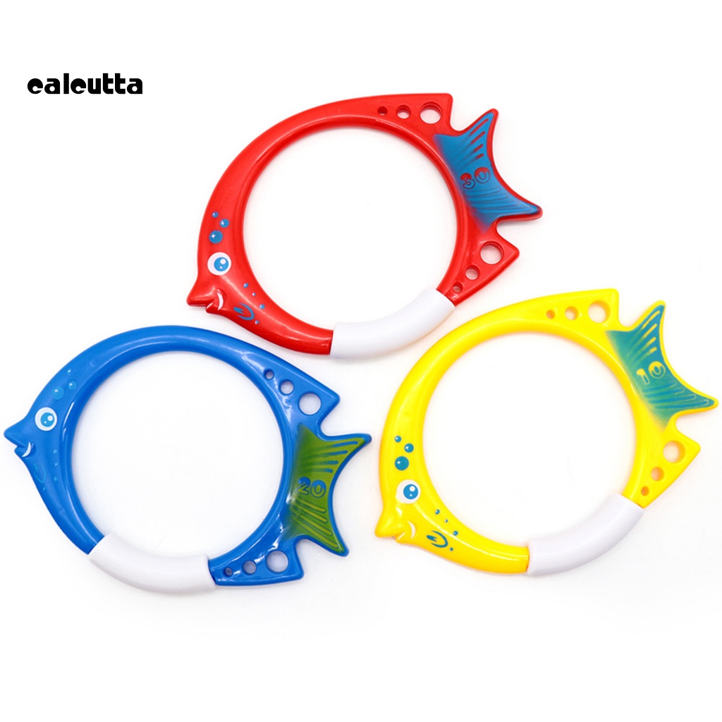 Set 3 Vòng Nhẫn Nhựa Hình Cá Hoạt Hình An Toàn Cho Bé Tập Bơi