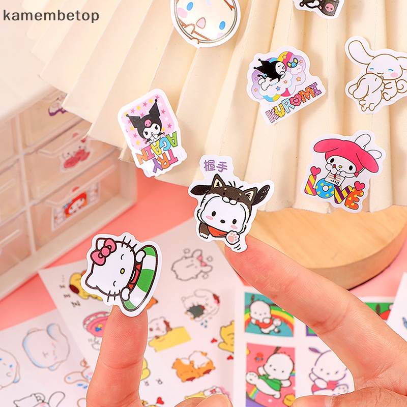 Bộ 4 Miếng Dán Trang Trí Sổ Tay Hình Anime Kulomi Pacha Dog HelloKitty Tamagwei Dễ Thương