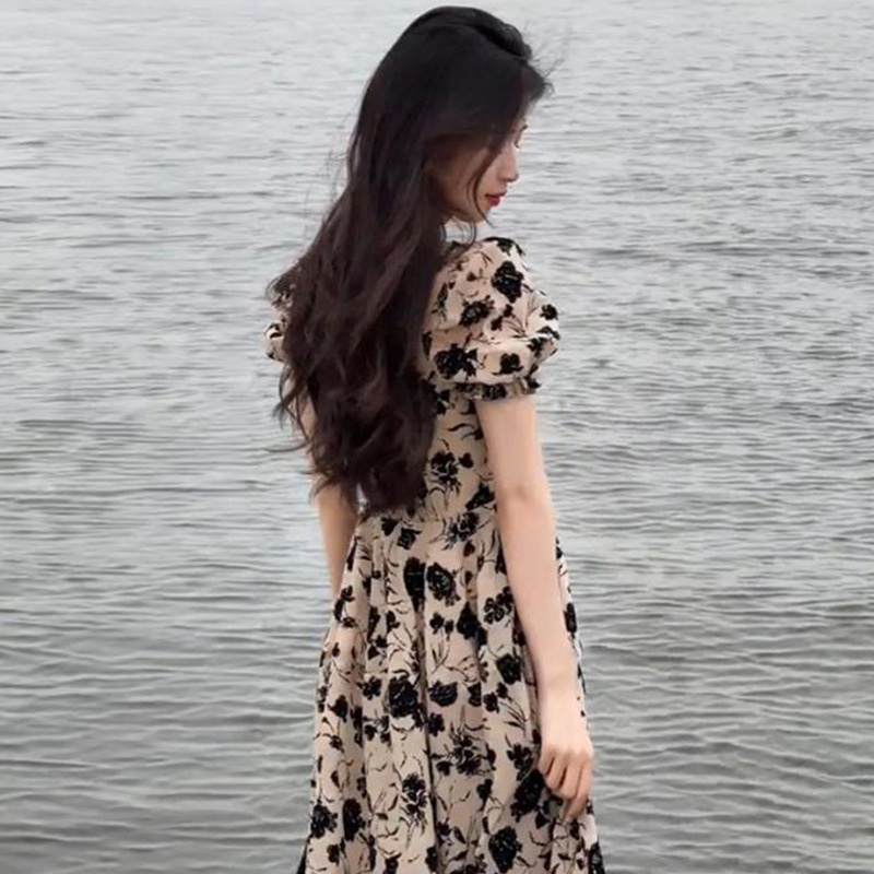 Đầm Dài In Hoa Phong Cách Pháp Thời Trang Mùa Hè 2023 Mới Cho Nữ