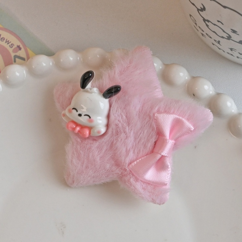 Kẹp Tóc Ngôi Sao Mini Đính Lông Nhung Dễ Thương Xinh Xắn Y2K