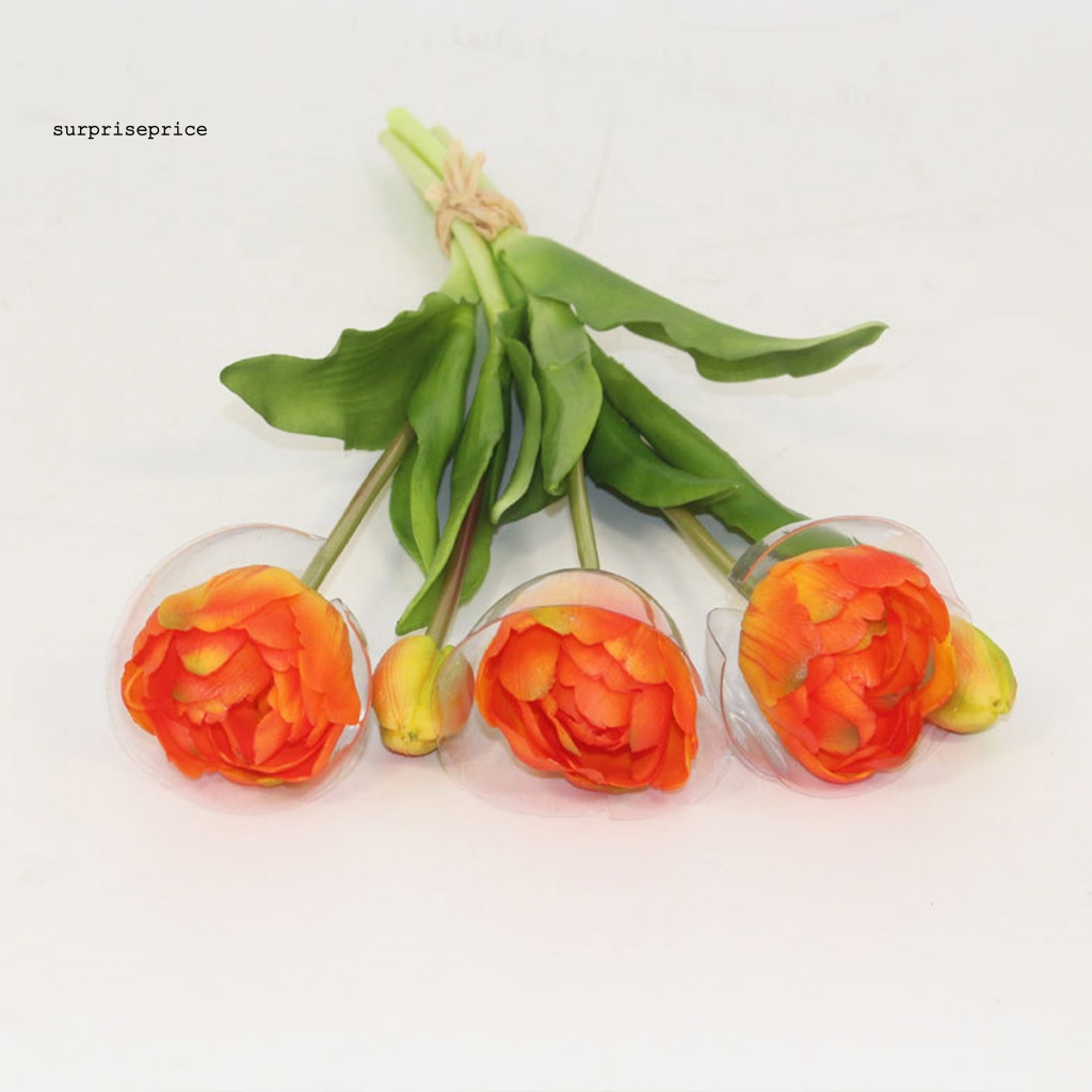 1 Bó Hoa Tulip Nhân Tạo Bằng Nhựa PVC Không Cần Khoan Lỗ Dùng Trang Trí Nhà Cửa