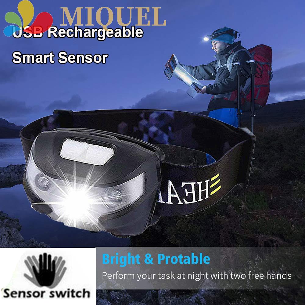 MIQUEL Đèn Đeo Trán Sạc USB Siêu Sáng