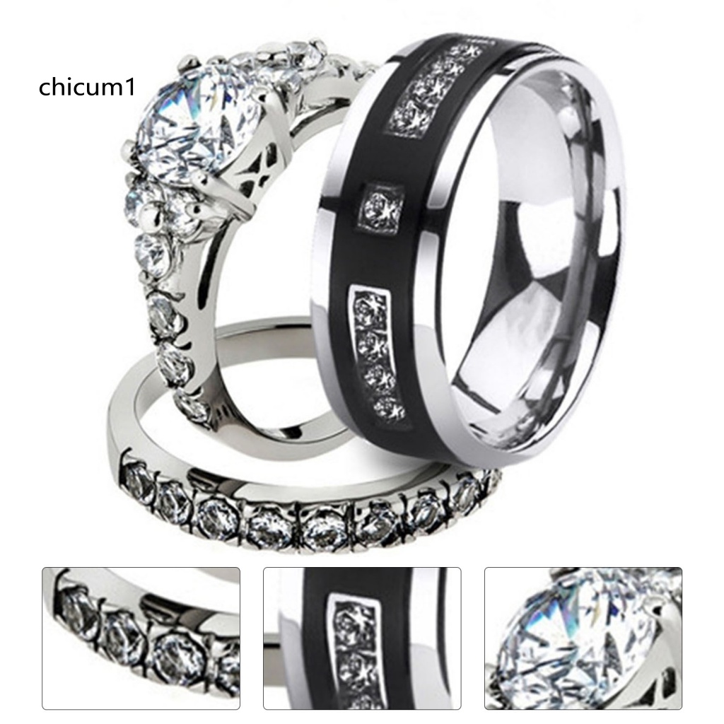 Set 1 / 2 Nhẫn Đeo Tay Kim Loại Đính Đá Đơn Giản Cho Nữ